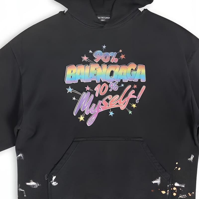 Balenciaga 90/10 Small Fit Hoodie Black/Multi