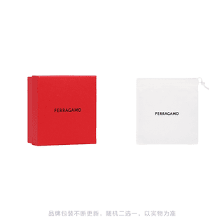 FERRAGAMO Gancini Calfskin Black/Carrara Marble White Width 2.5cm