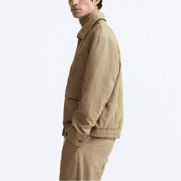 ZARA Jackets Tan Lapel Moderate Straight Fit
