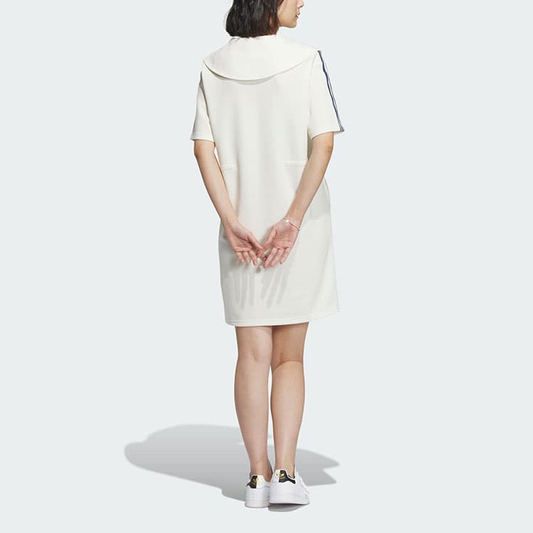 Adidas Originals HOLIDAY PLAY KNIT DRESS Short Sleeved Dress Jade White