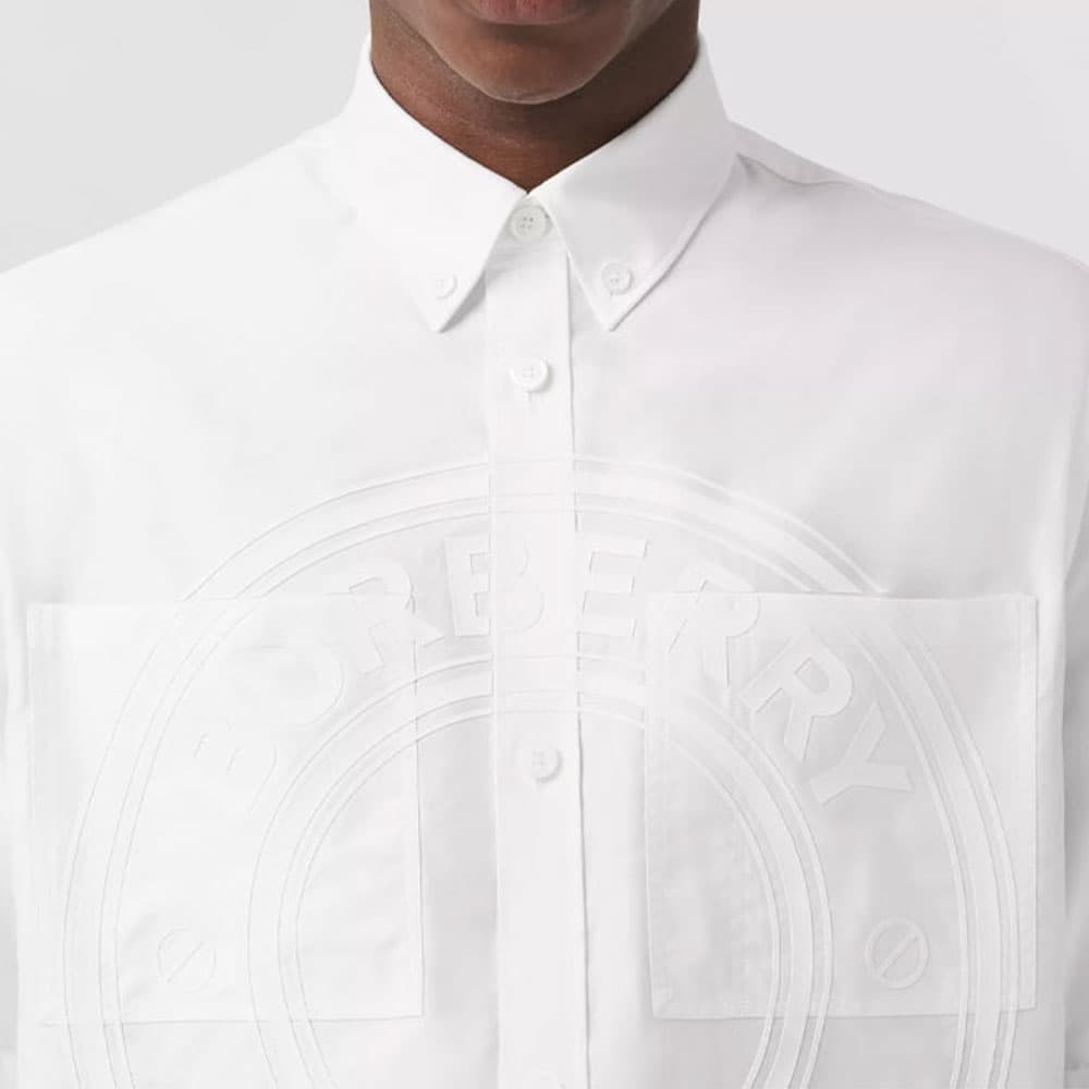 Burberry Shirts White Lapel Moderate Shirt