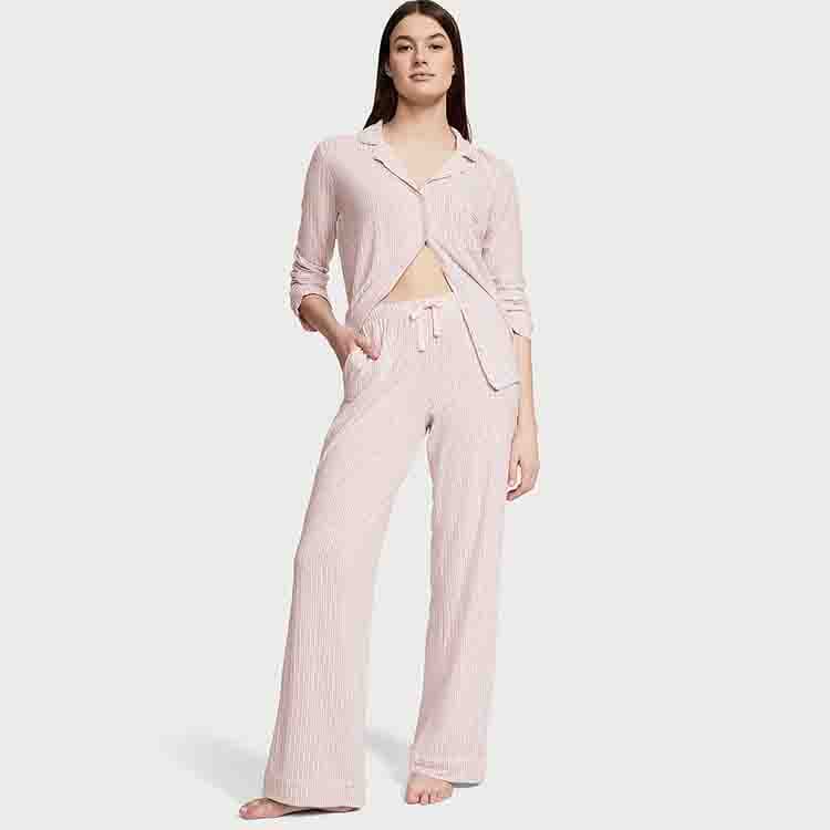 Victoria's Secret Modal Long Pajama Set Pajama Set Pink Stripes