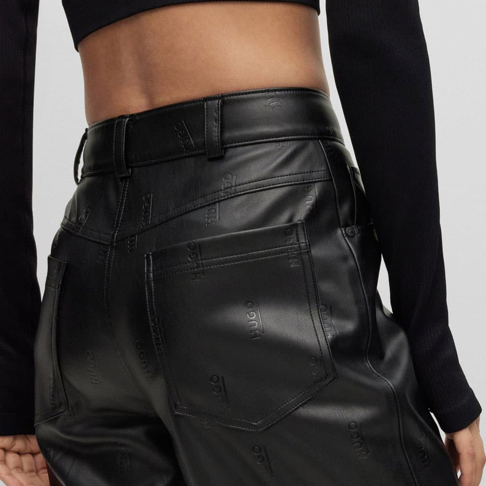 Hugo Boss wideleg patent straight trousers