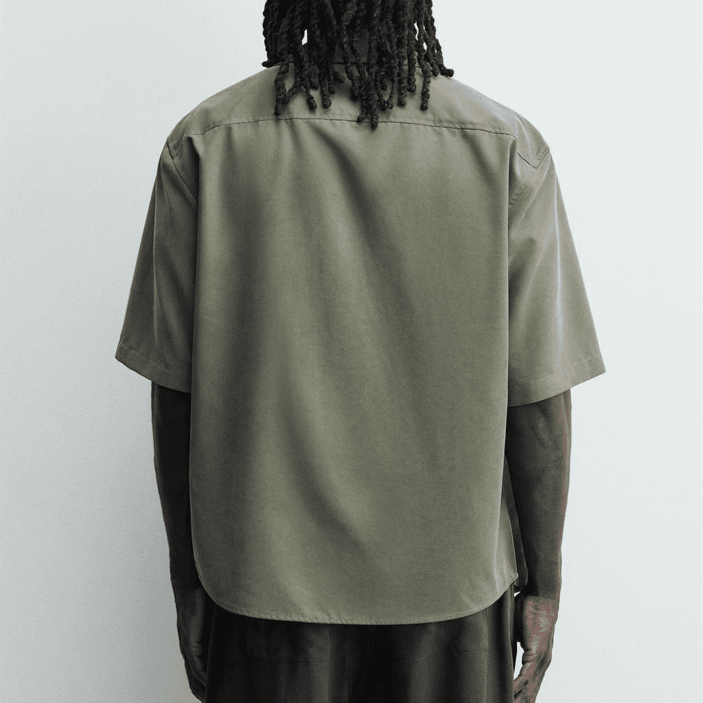 ZARA Shirts Dark Green Moderate