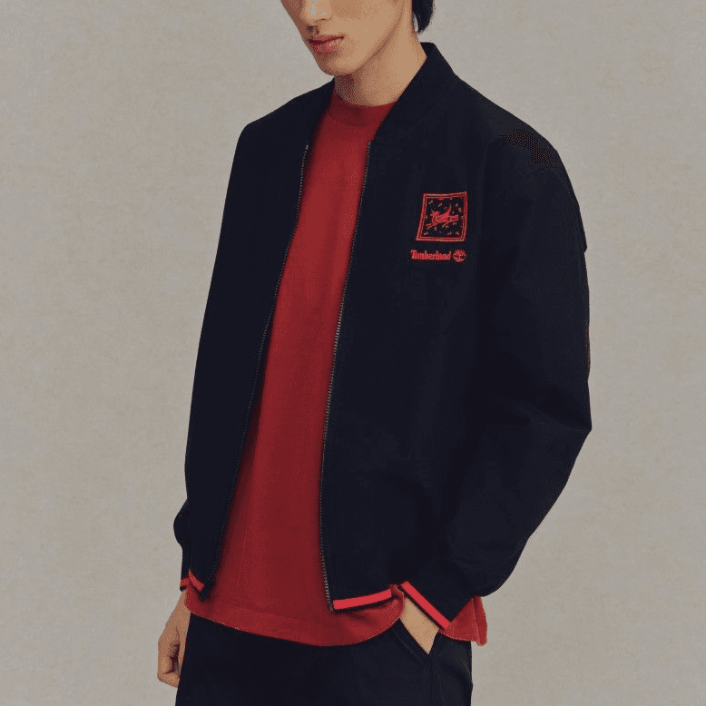 Timberland Jackets Black Baseball Collar Moderate Pilot