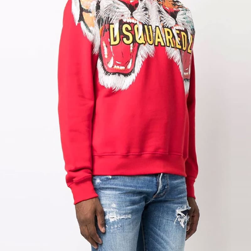 Dsquared2 Tiger Print Crewneck Sweatshirt