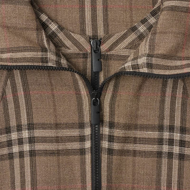 Burberry Checked Hooded Half Zip Jacket