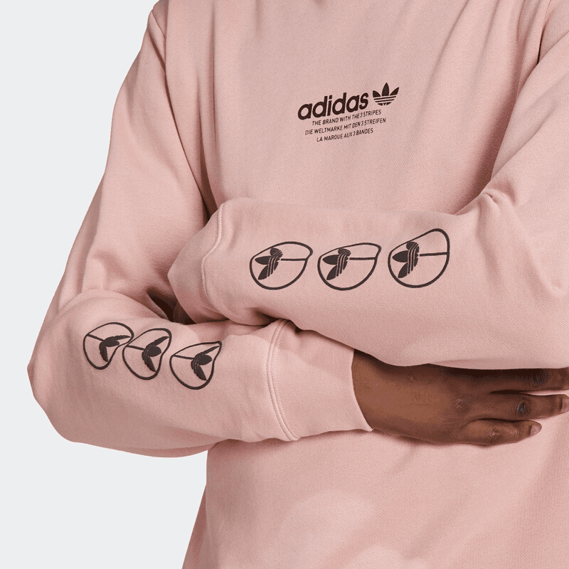 Adidas Originals Sweatshirts Pink Crew Neck Moderate Regular