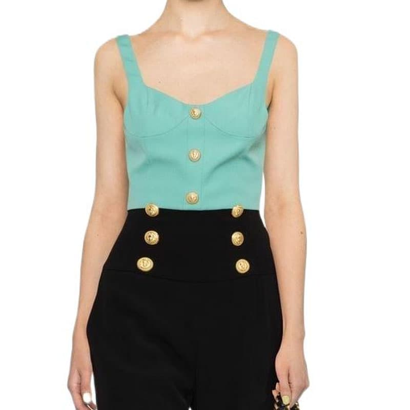 Balmain embossed button cropped