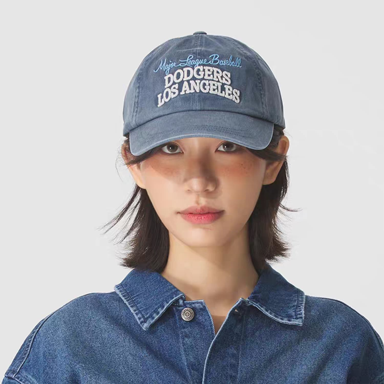 MLB Cotton Baseball Caps Marine Blue