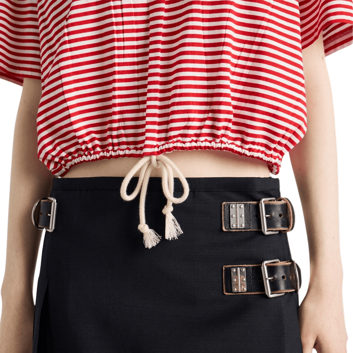 PRADA Polo Shirts Red Moderate Nippedin Waist