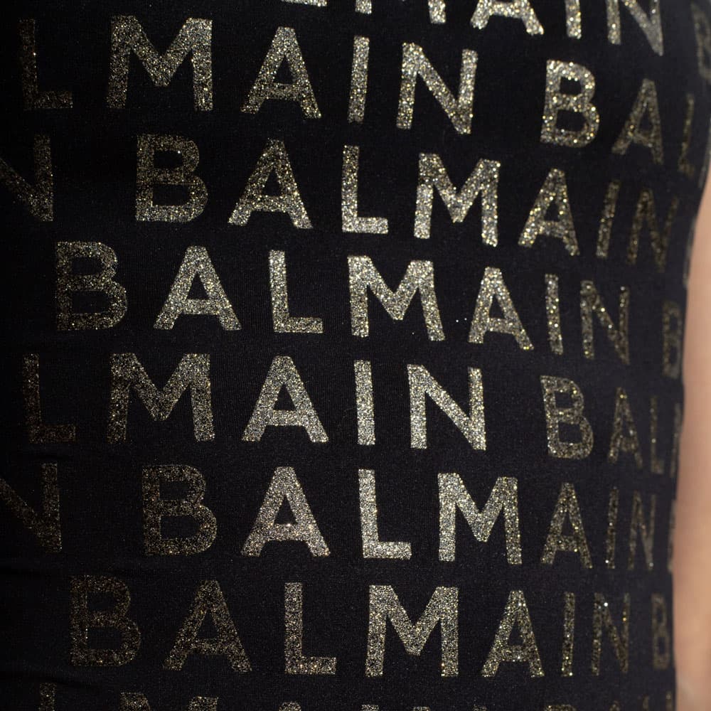 BALMAIN Logo print One shoulder Swimsuit