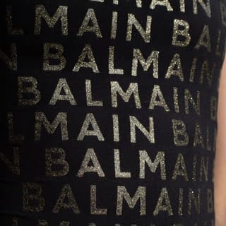 BALMAIN Logo print One shoulder Swimsuit