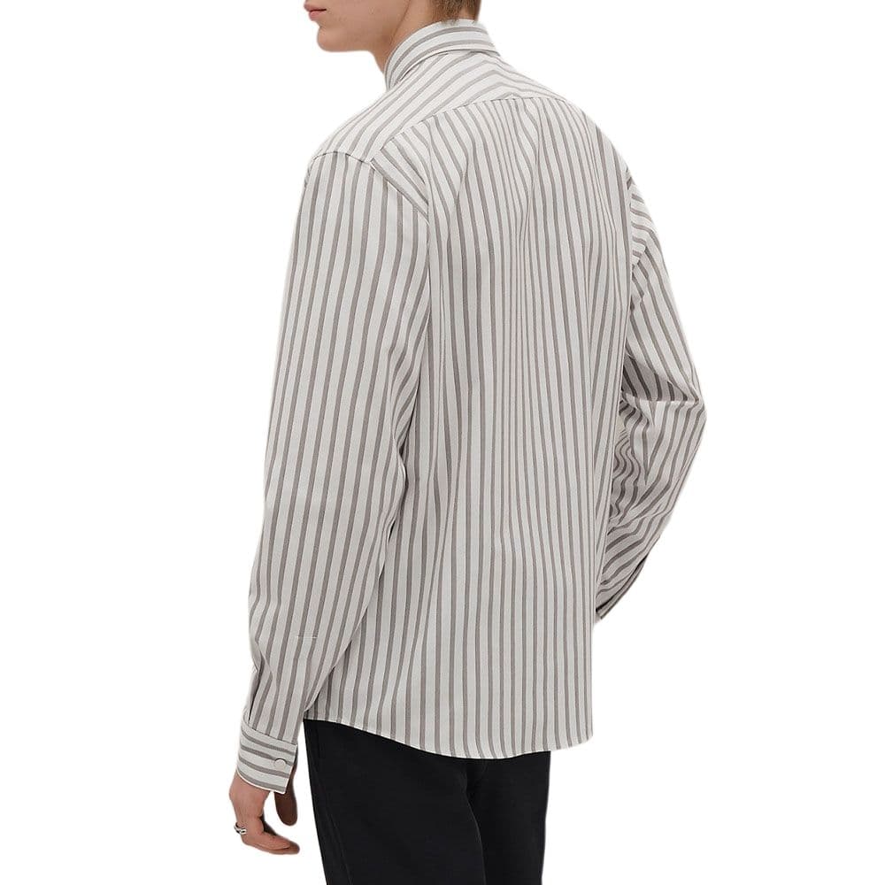 HERMES Shirts Gray Lapel Moderate Other