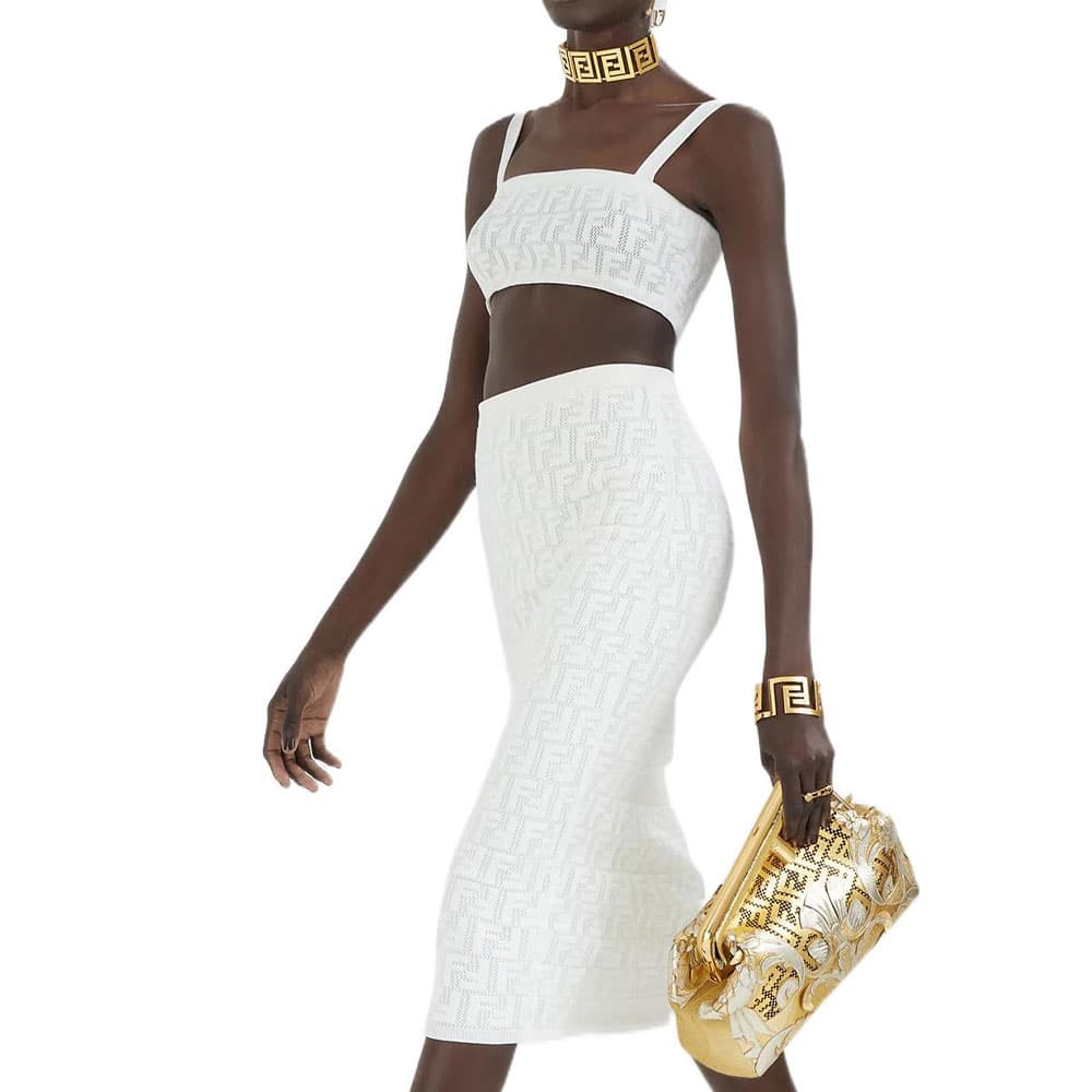 FENDI Two Piece Skirt Sets White Moderate Short