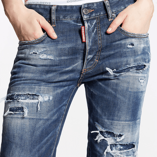 Dsquared2 Logo Patch Distressed Skinny Jeans