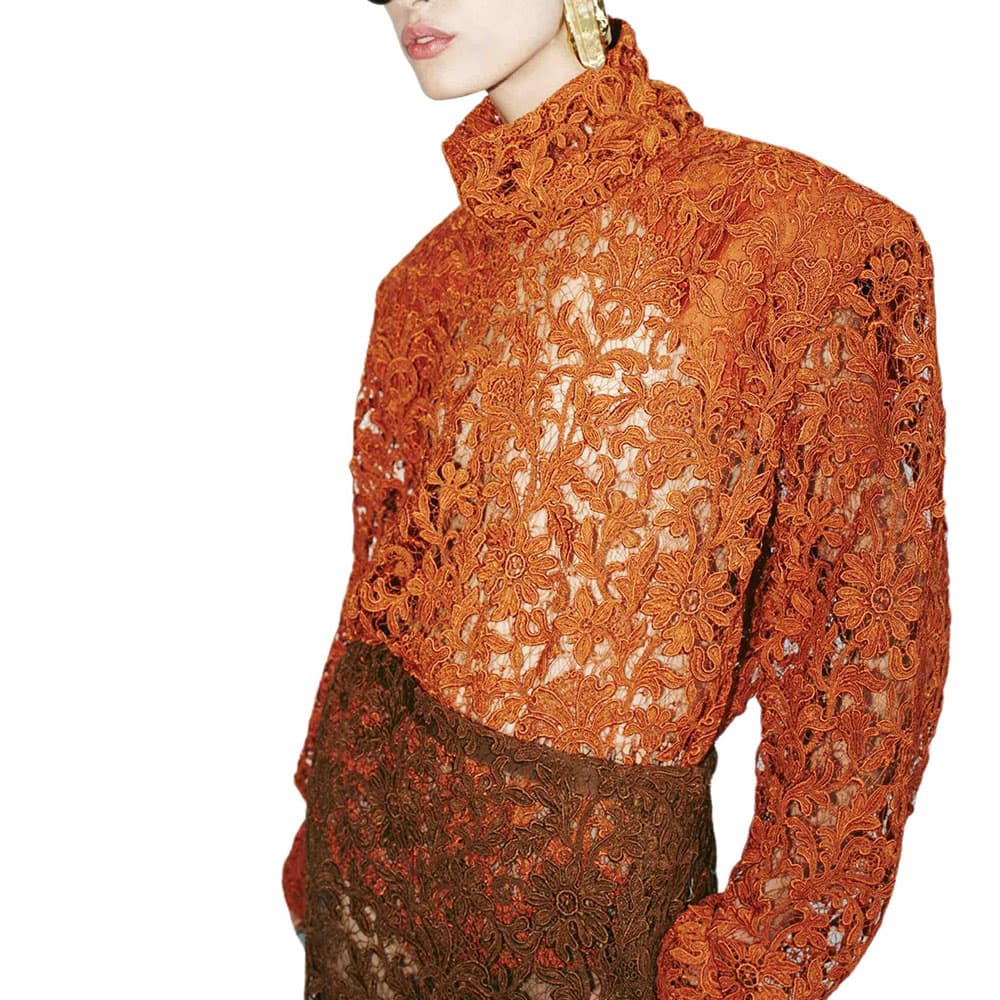 SAINT LAURENT Bodysuits Orange Turtleneck