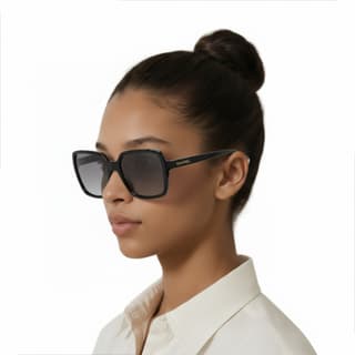 CHANEL Irregular Shape Sunglasses Black