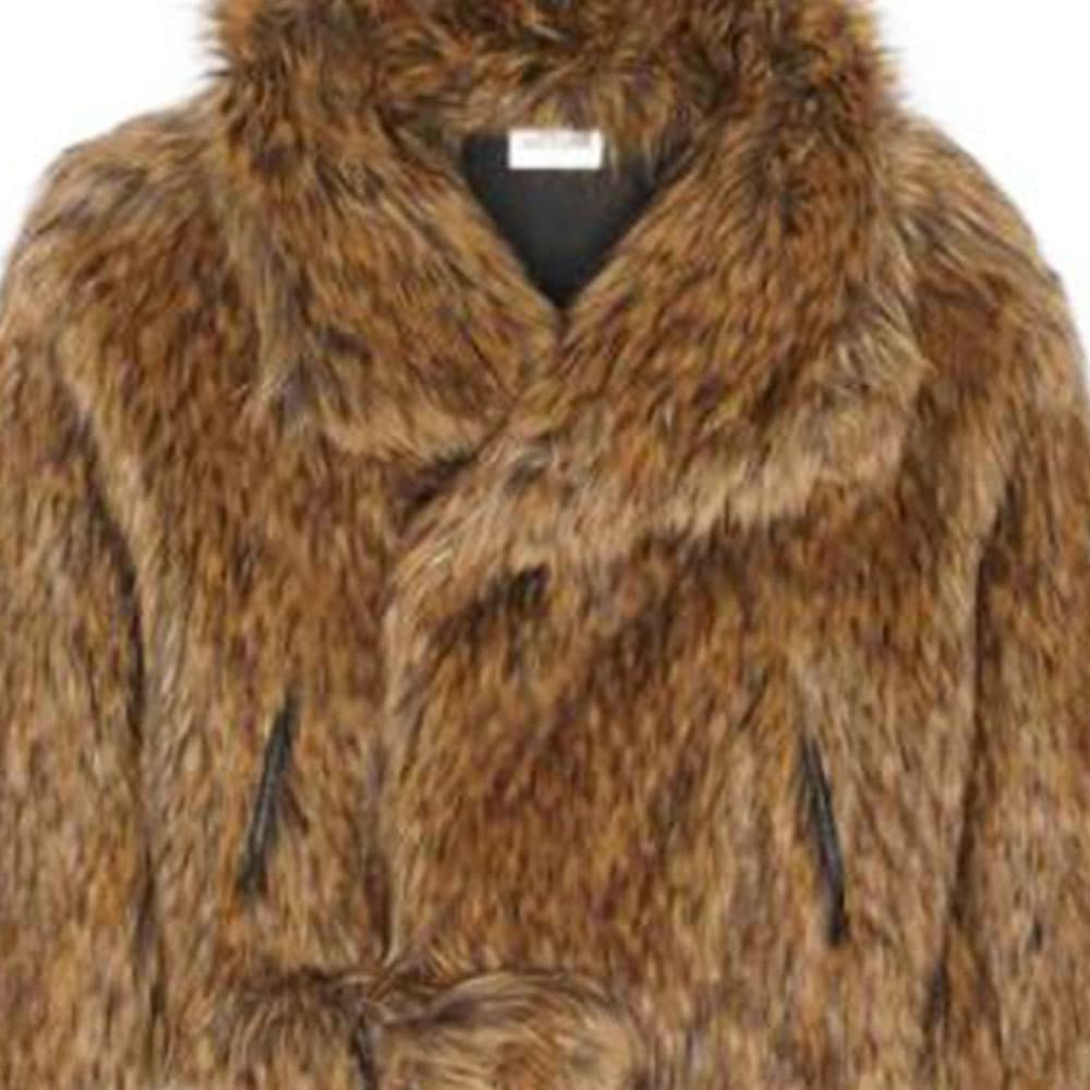 SAINT LAURENT FW22 Fur Coat Brown