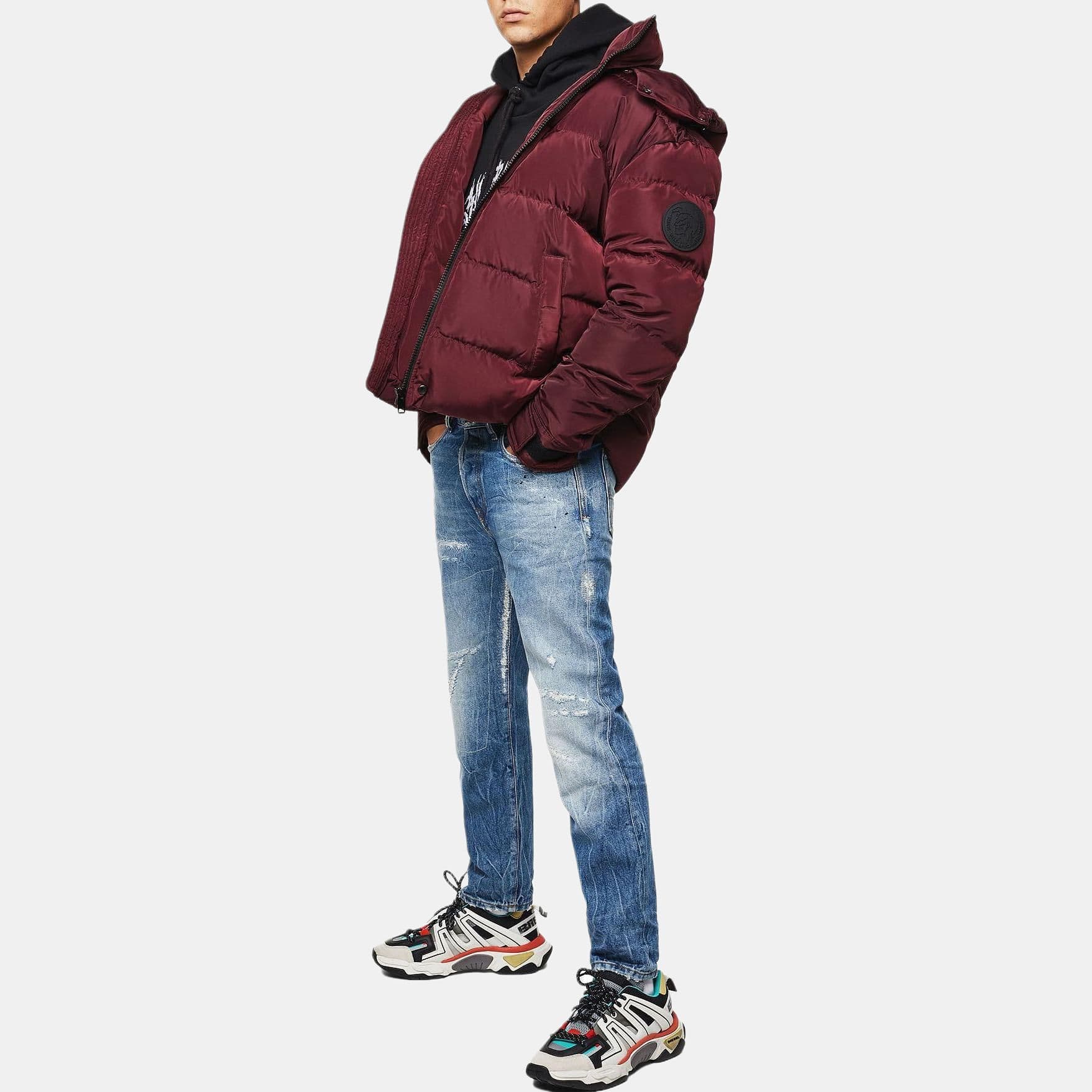 DIESEL Down Jacket Rose Red