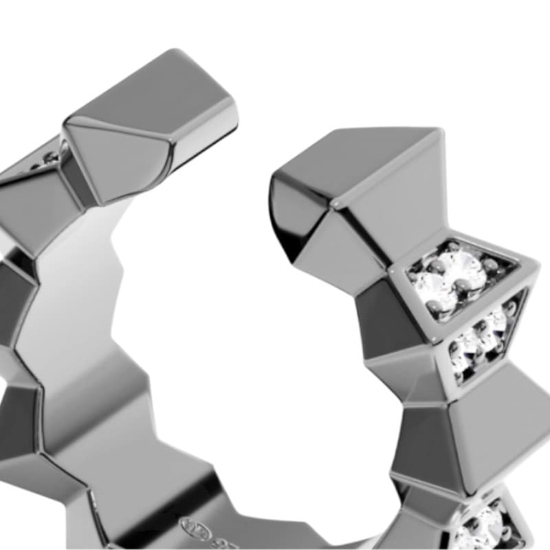 Apm Monaco 925 Sterling Silver Clip On Earrings Dark Gray