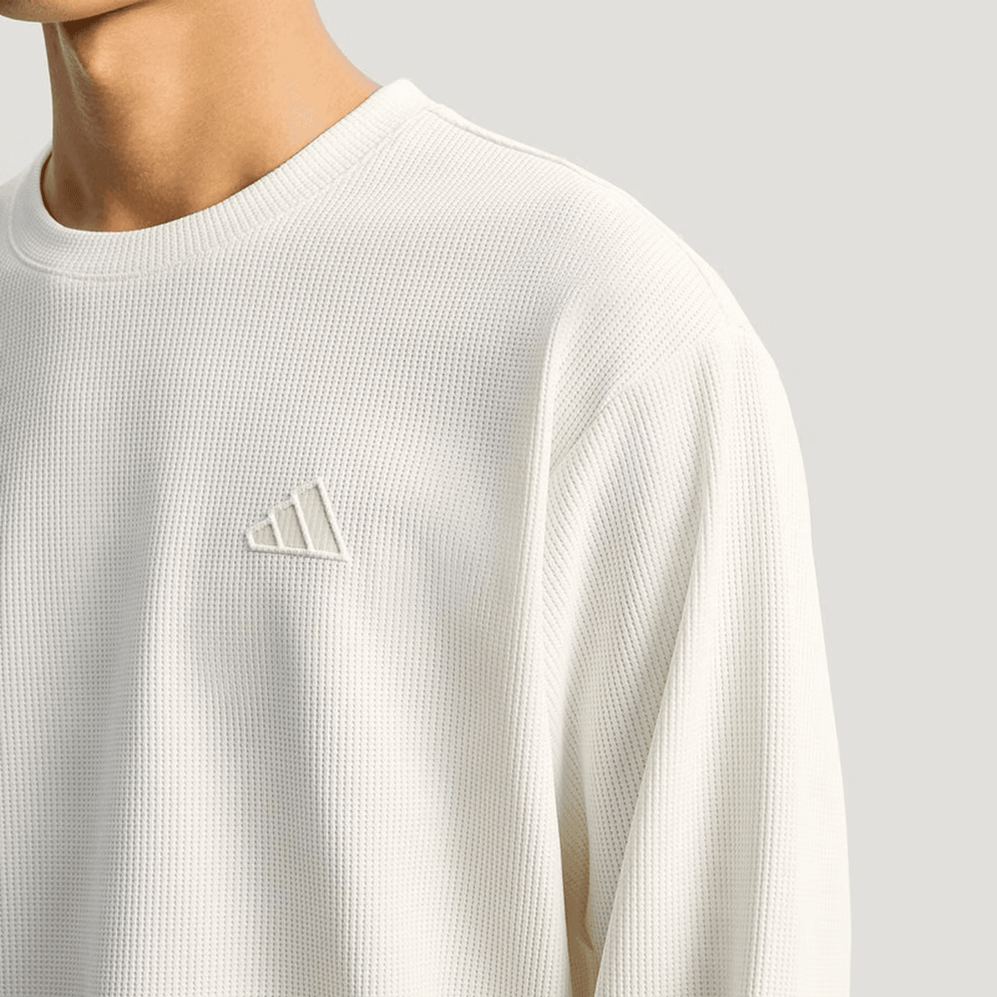 Adidas TShirts White Crew Neck Moderate Straight Fit