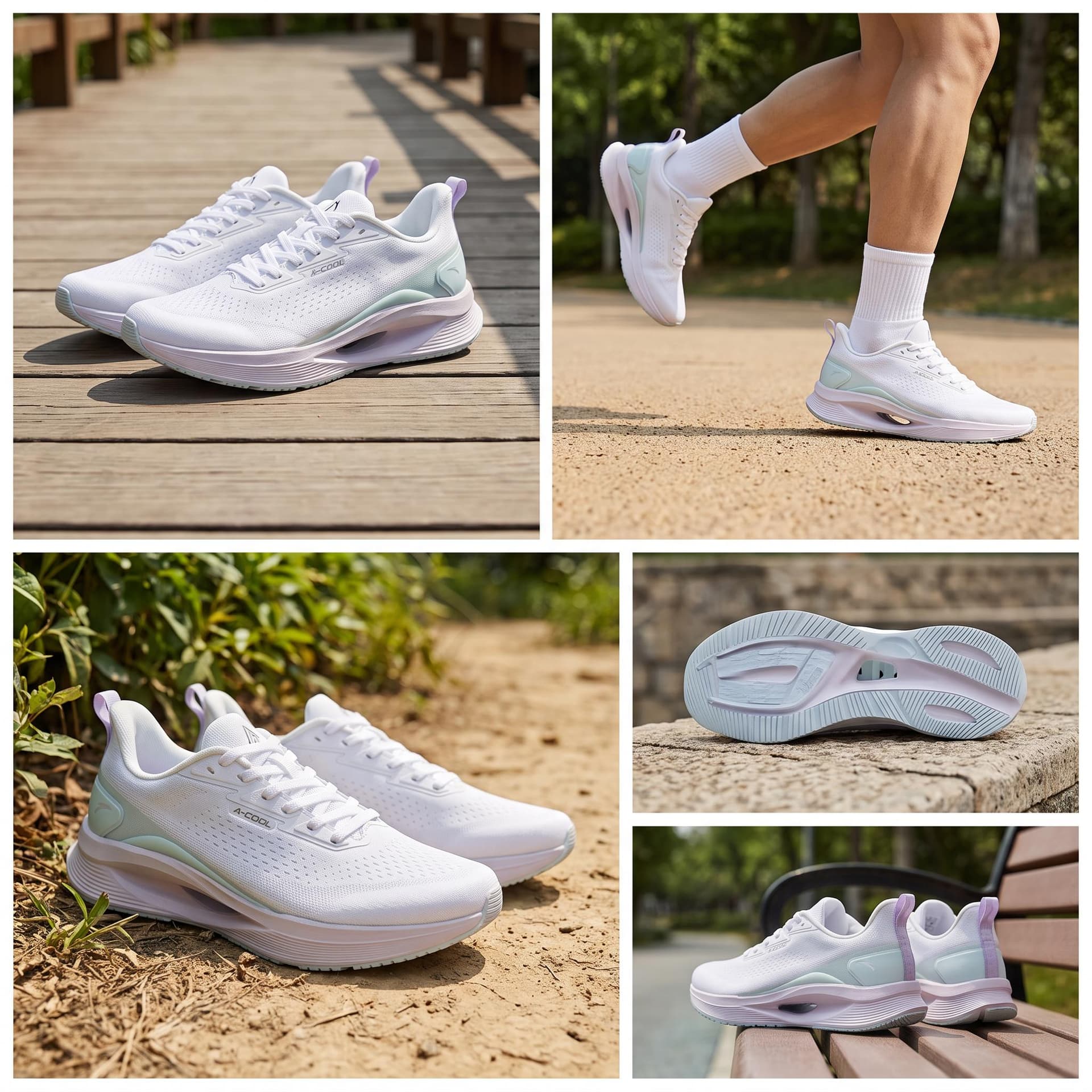 Anta White Purple Green