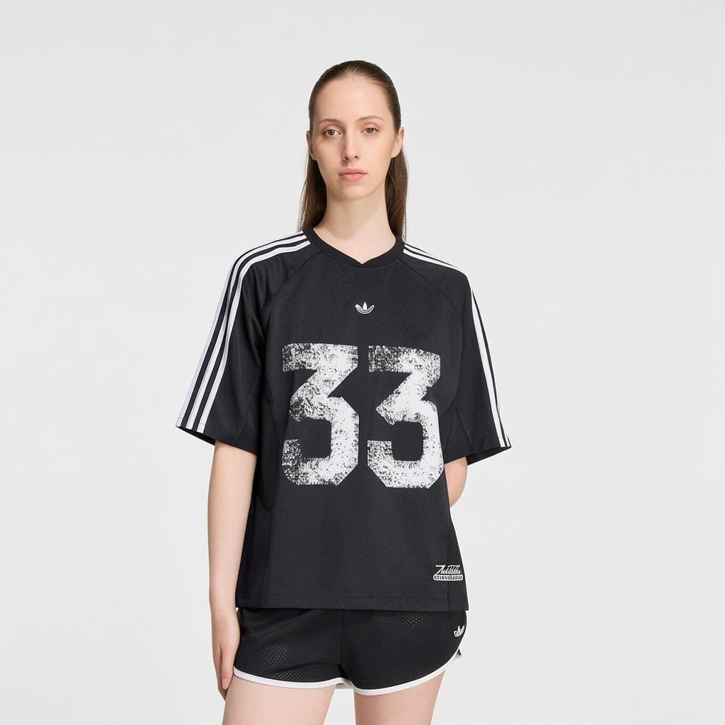 Adidas Originals TShirts Black Vneck Moderate Straight Fit