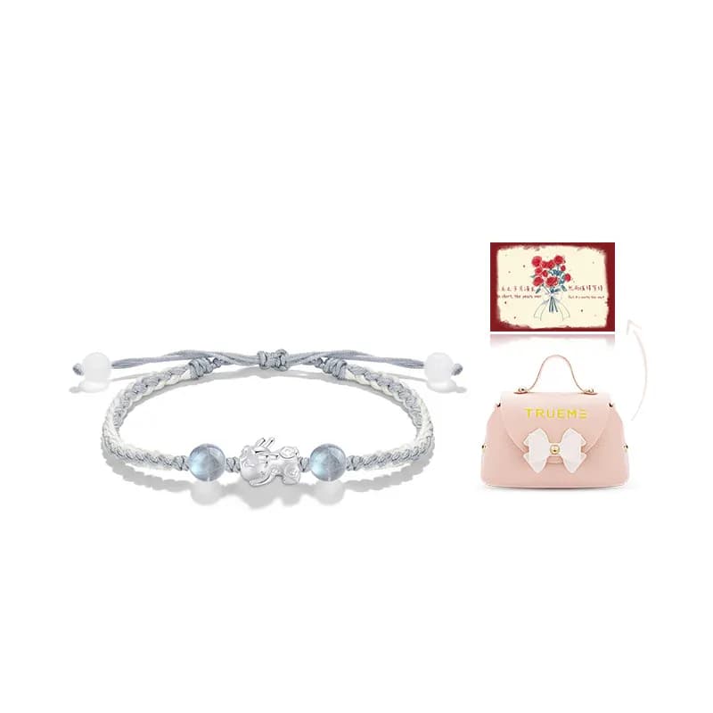 TRUE ME 999 Fine Silver Bracelets Chinese Auspicious Animal Bracelet[Blue]+Sweet Box