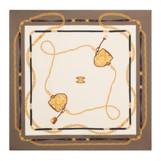 CELINE Square In Coat Of Arms Silk Twill
