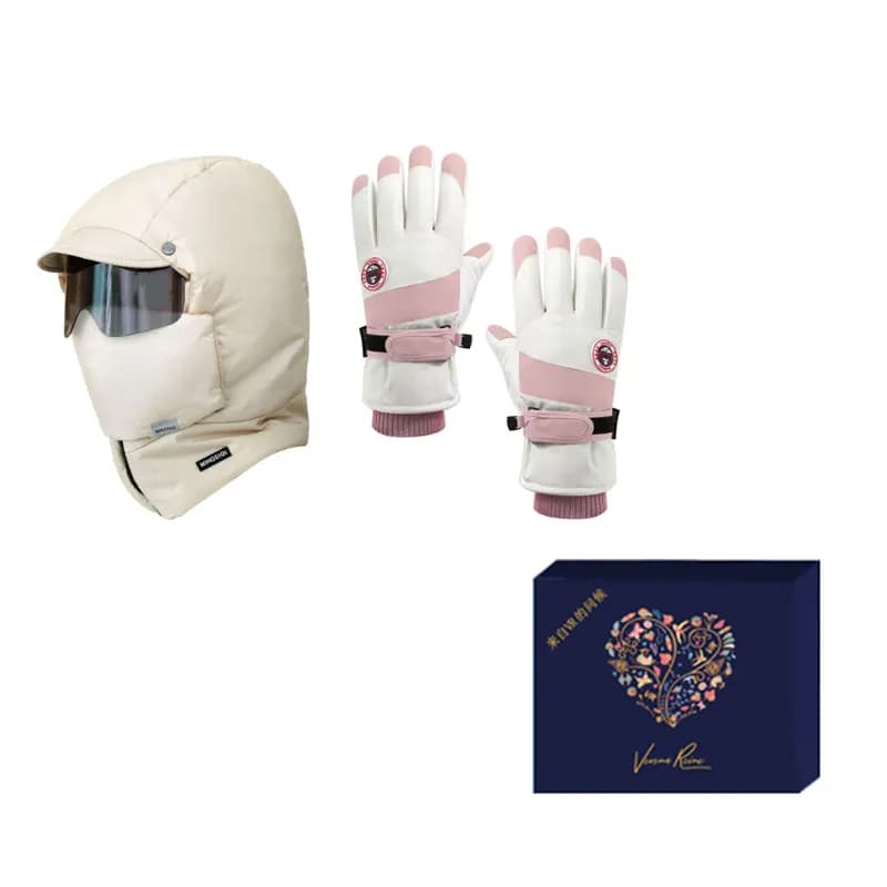 VERENA REINE Polyester Trapper Hats Pink Set