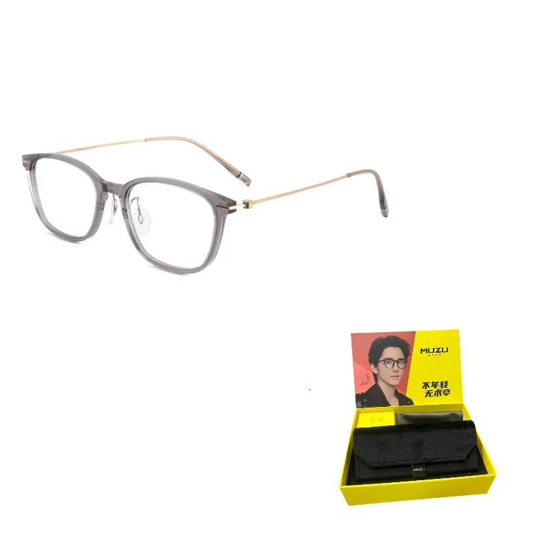 Transparent Gray | Rose Gold-C02 & Plano Blue Light Blocking Non-Prescription Lens