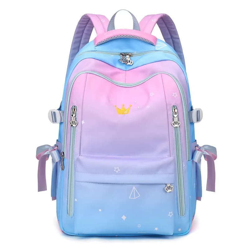 RUIPAI Nylon Fabric Backpack Student Backpack Regular Light Pink Gradient/Deep Pink Gradient/Black White Gradient Dark Pink Gradient