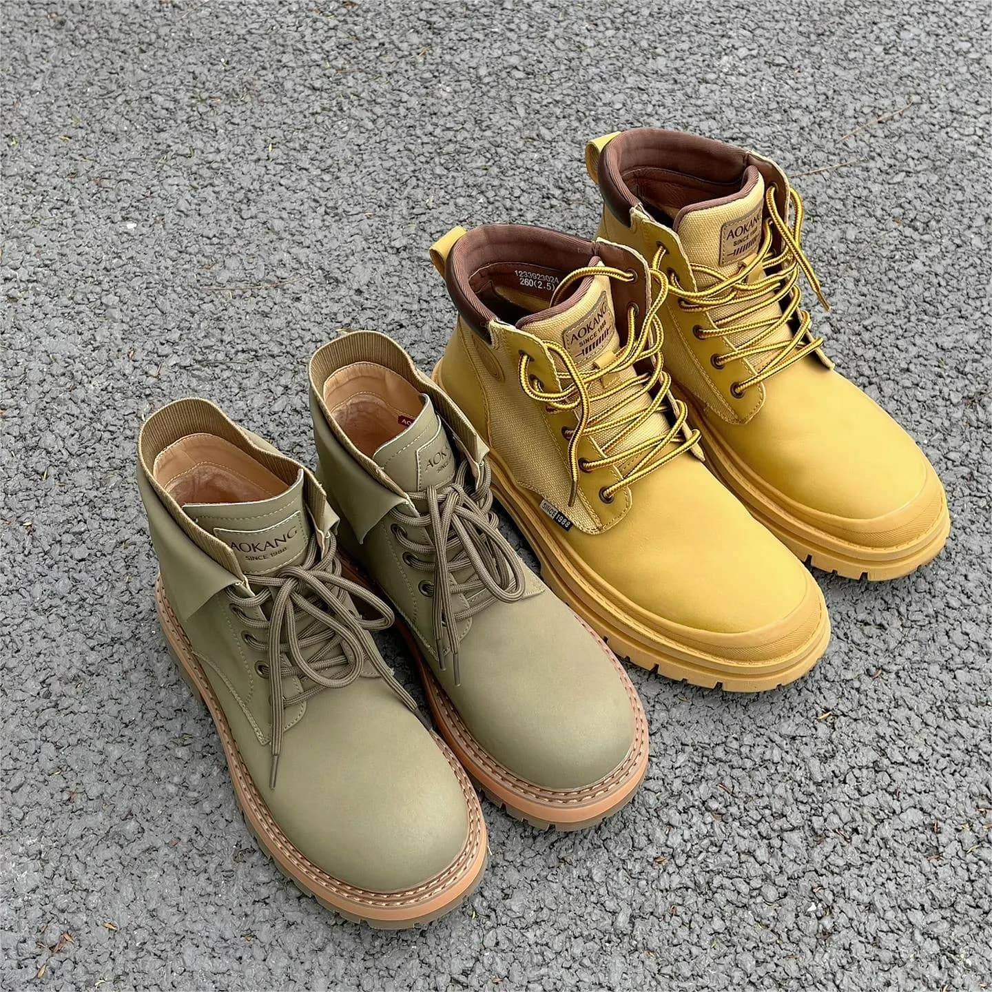 AOKANG Martin Boot 5cm Earth Yellow