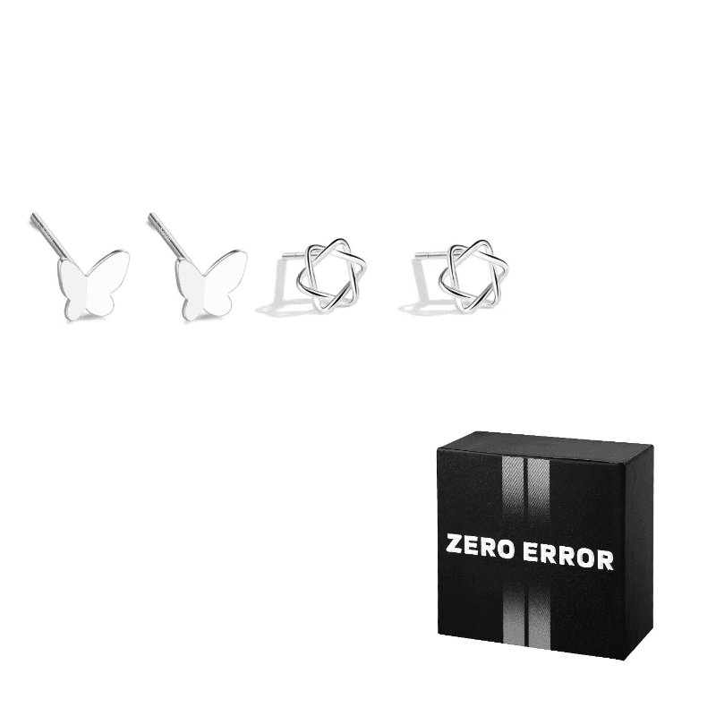 2 pairs small butterfly + small hexagram