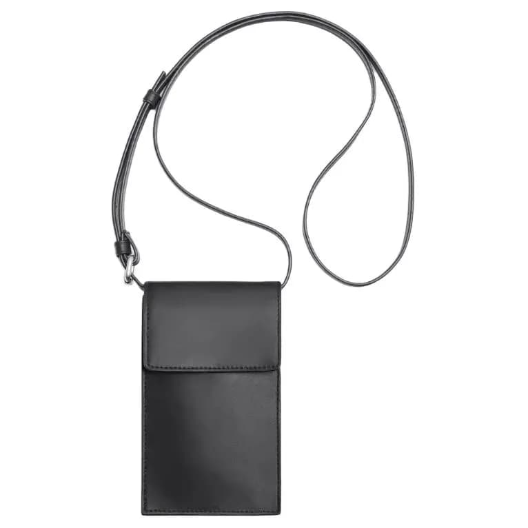 ZARA Polyurethane Cell Phone Pouch Black Black