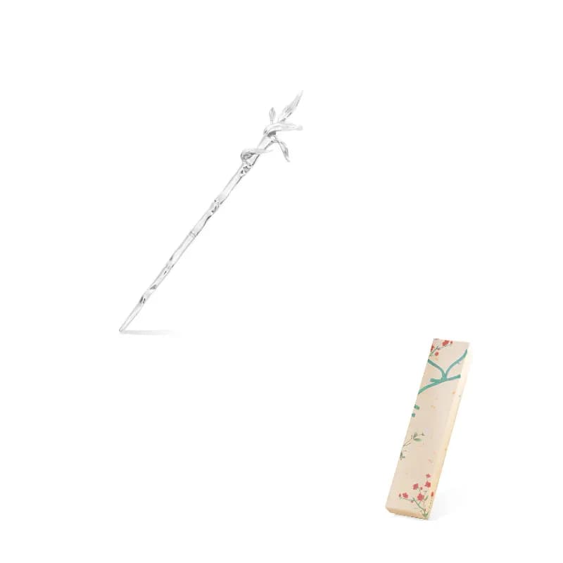 Silver Bamboo Leaf Hairpin