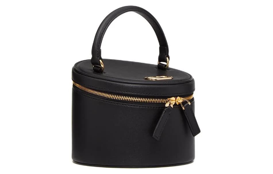 Valentino Calfskin Box Makeup Bag Mini Black