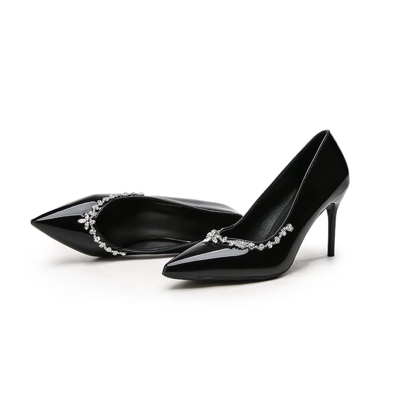 BANWEIDIYA PU Slim Heel Black