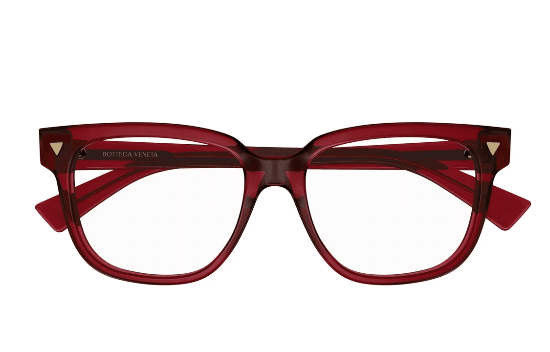 Bottega Veneta Acetate Aviator Eyeglass Frames Red