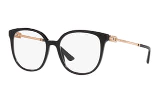 BVLGARI Plastic Oval Eyeglass Frames Black