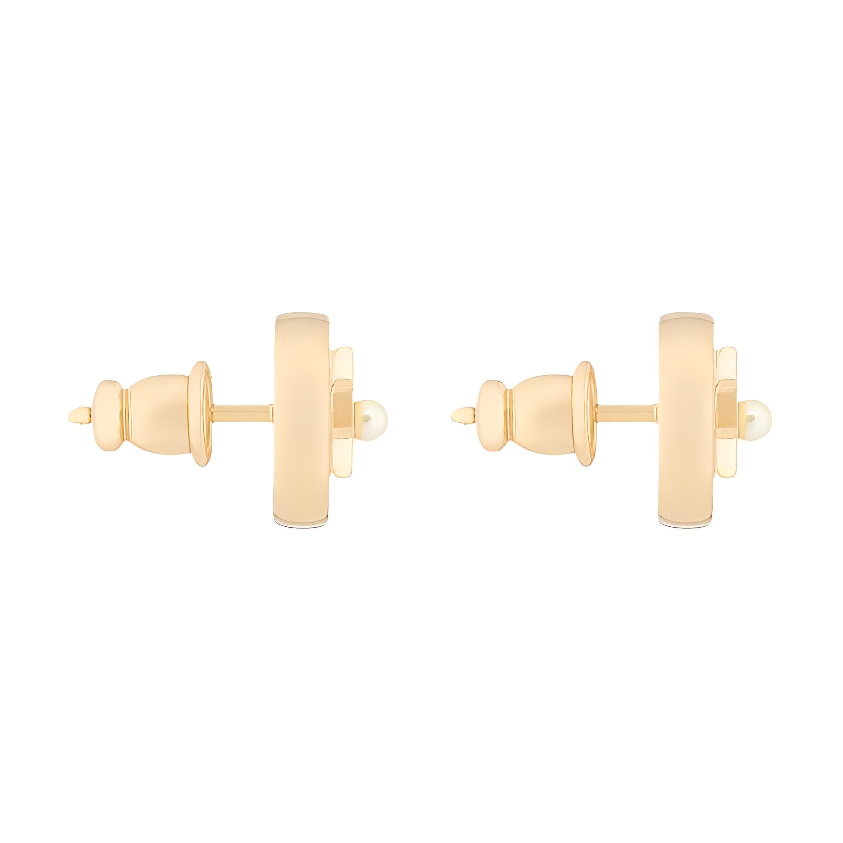 DIOR Metal Stud Earrings Gold