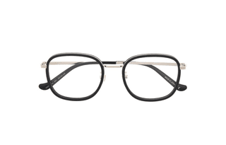 GUCCI Titanium Acetate Irregular Shape Eyeglass Frames Black