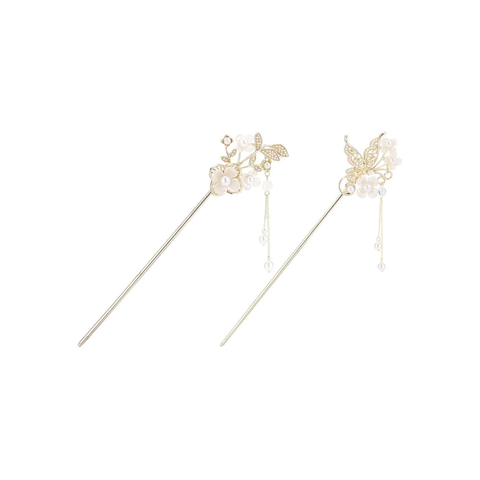 [Pearl Flower+Butterfly Loves Flower]2 Pcs