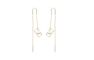 Valentino Metal Drop Earrings Gold