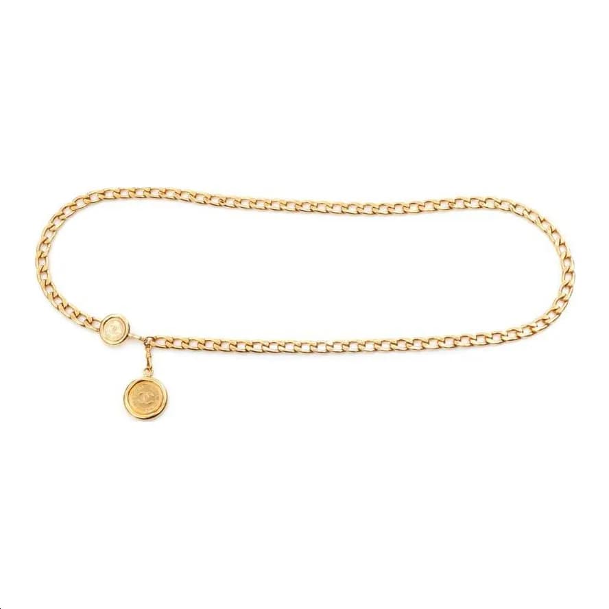 CHANEL Pre Owned 1970s Medallion Chain Belt