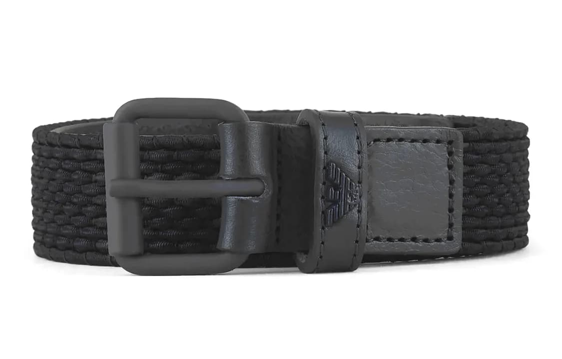 EMPORIO ARMANI Buckle fastening Woven Belt Black