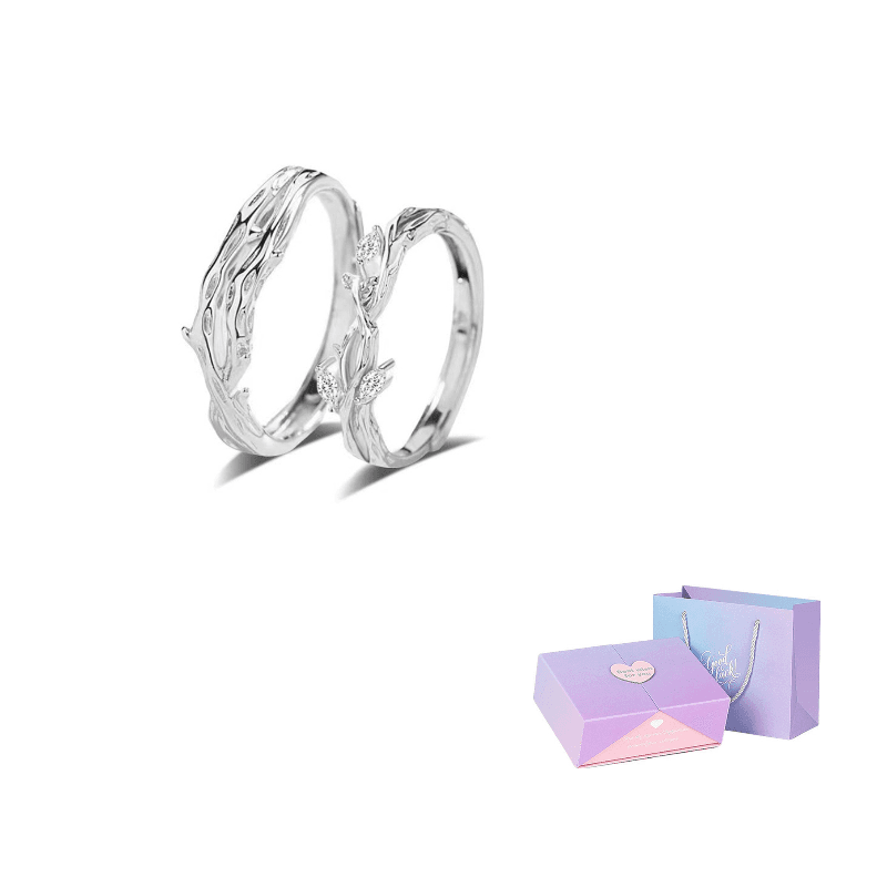 SHANGYINFU 999 Fine Silver Rings Thorn Rose Ring Pair