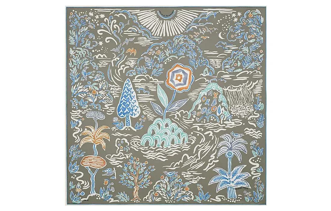 HERMES Silk Light Gray/Light Blue/White Light Gray/Light Blue/White