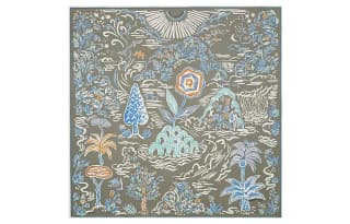 HERMES Silk Light Gray/Light Blue/White